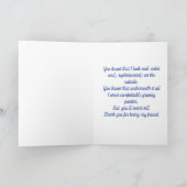 Dank u Vriendin, geavanceerde dame Bedankkaart (Binnen)