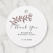 Dank u Vrijgezellenfeest Birthday White Eenvoudig Bedankjes Labels (Achterkant)
