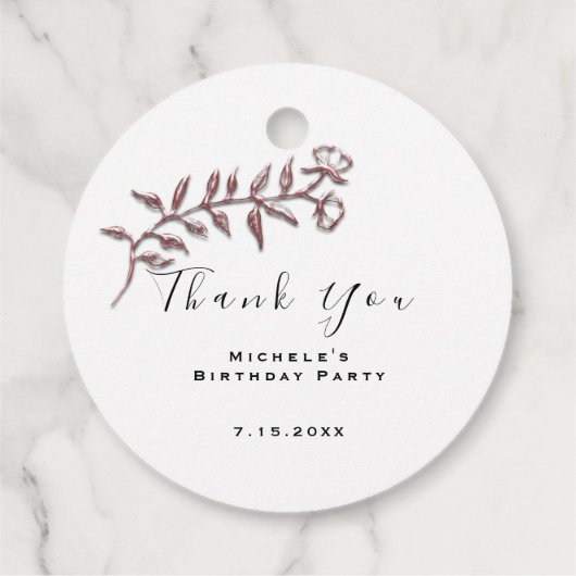 Dank u Vrijgezellenfeest Birthday White Eenvoudig Bedankjes Labels (Achterkant)