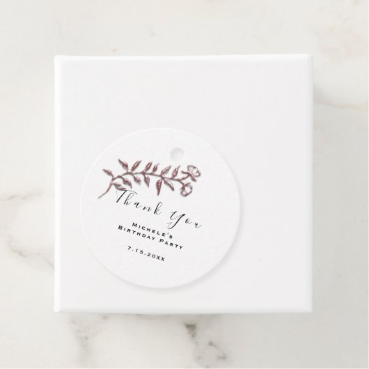 Dank u Vrijgezellenfeest Birthday White Eenvoudig Bedankjes Labels (In situ)