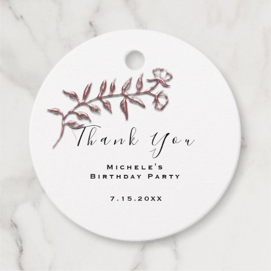 Dank u Vrijgezellenfeest Birthday White Eenvoudig Bedankjes Labels (Voorkant)