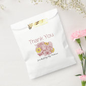 Dank u Vrijgezellenfeest geschetst boeket kunstwer Bedankzakje (Gezegeld)