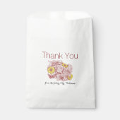 Dank u Vrijgezellenfeest geschetst boeket kunstwer Bedankzakje (Voorkant)