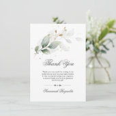 DANK U Vrijgezellenfeest Greenery Botanical Gold Bedankkaart (Staand voorkant)