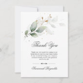 DANK U Vrijgezellenfeest Greenery Botanical Gold Bedankkaart (Voorkant)