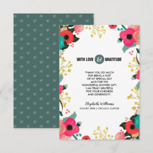 Dank u Vrijgezellenfeest Modern Floral Kaart