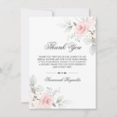 DANK U VRIJGEZELLENFEEST PINK FLORAL ROZEN BEDANKKAART (Voorkant)