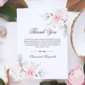 DANK U VRIJGEZELLENFEEST PINK FLORAL ROZEN BEDANKKAART