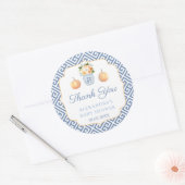 Dank u Vrijgezellenfeest Pumpkins Chinoiserie Ronde Sticker (Envelop)