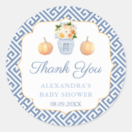 Dank u Vrijgezellenfeest Pumpkins Chinoiserie Ronde Sticker
