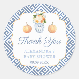 Dank u Vrijgezellenfeest Pumpkins Chinoiserie Ronde Sticker