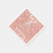 Dank u Vrijgezellenfeest Roos gouden trouwjurk Servet (Hoek)