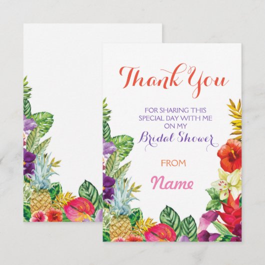 Dank u Vrijgezellenfeest Tiki Aloha Luau Cards Kaart (Voorkant / Achterkant)