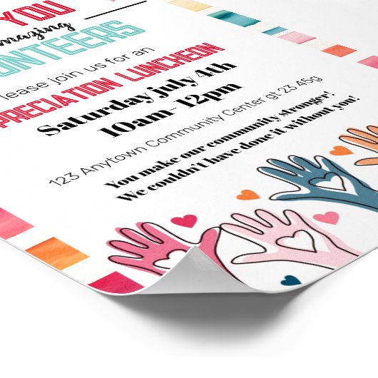 Dank u Vrijwilligers Poster (Hoek)