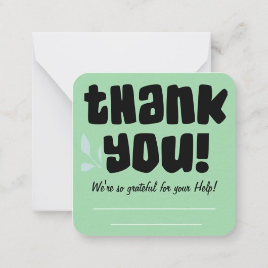 Dank u Vrijwilligersnota Kaart: Notitiekaartje (Achterkant)