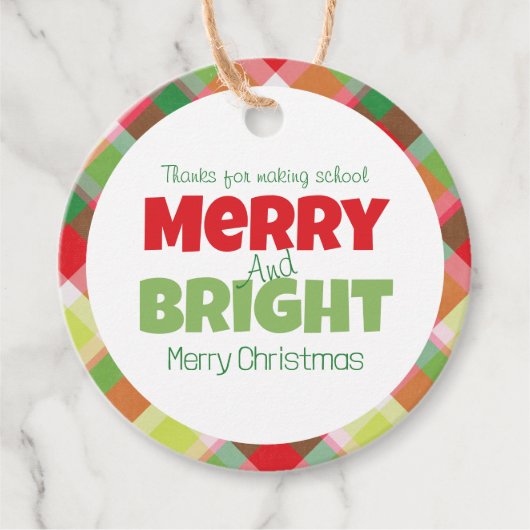 Dank u Vrolijk en helder Label van het Leraarsgesc (Voorkant)