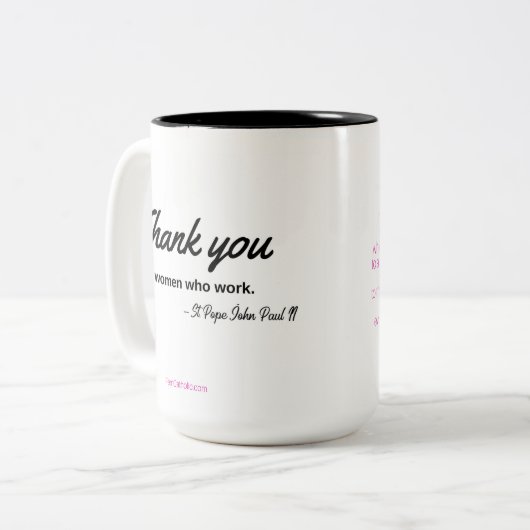 Dank u, vrouwen die Mok werken (Voorkant links)