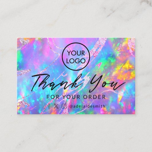 Dank u Vuur Opal Achtergrond visitekaartje (Voorkant)