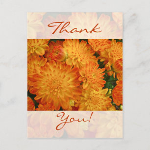 Dank u - Vuur Oranje chrysanten Briefkaart
