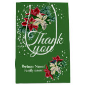 Dank U Waardering Poinsettia Bloemstuk Medium Cadeauzakje (Voorkant)
