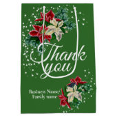 Dank U Waardering Poinsettia Bloemstuk Medium Cadeauzakje (Achterkant)