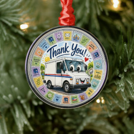 Dank u waardering postarbeiders metalen ornament