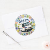 Dank u waardering postarbeiders ronde sticker (Envelop)