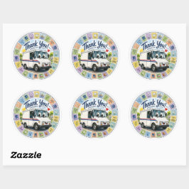 Dank u waardering postarbeiders ronde sticker