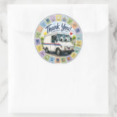 Dank u waardering postarbeiders ronde sticker (Tas)