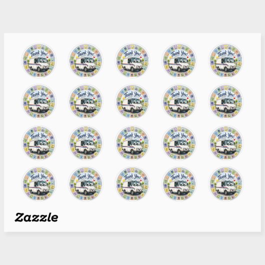 Dank u waardering postarbeiders  ronde sticker (Vel)