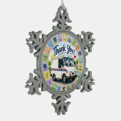 Dank u waardering postarbeiders tin sneeuwvlok ornament (Links)