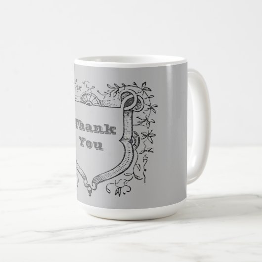 Dank u  waardering van het Lijst van de Schildwijn Koffiemok (Voorkant rechts)