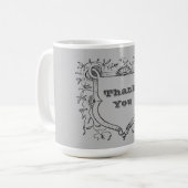 Dank u  waardering van het Lijst van de Schildwijn Koffiemok (Voorkant links)