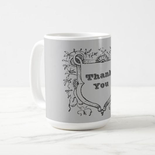 Dank u  waardering van het Lijst van de Schildwijn Koffiemok (Voorkant links)