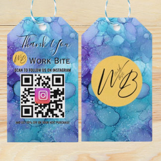 Dank U Watercolor Zakelijk Instagram Qr Code  Cadeaulabel