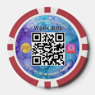 Dank U Watercolor Zakelijk Instagram Qr Code Poker Chips