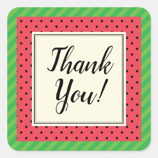 Dank u watermeloen fruit envelop sticker (Voorkant)