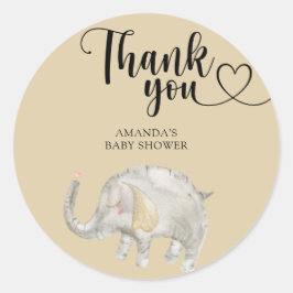 Dank u Waterverf Balloon Elephant Ronde Sticker