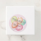Dank u Waterverf Balloons Roze Bedankjes Labels (In situ)