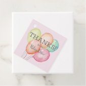 Dank u Waterverf Balloons Roze Bedankjes Labels (In situ)