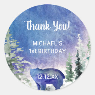 Dank u Waterverf Beer Woodland Ronde Sticker