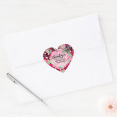 Dank U Waterverf Bloemen Hart Sticker (Envelop)