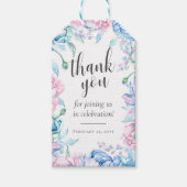 Dank u Waterverf Bloemen Rustieke Houten Boerderij Cadeaulabel (Voorkant)