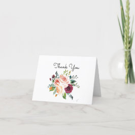 Dank U Waterverf Bloemen Vintage Kaarten