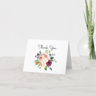Dank U Waterverf Bloemen Vintage Kaarten
