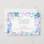 Dank u Waterverf Bloemenbruiloft 3-foto kaart (Achterkant)