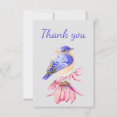 Dank u Waterverf Bluebird Garden Bird Natuur Bedankkaart (Voorkant)
