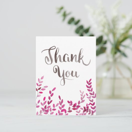 Dank u Waterverf Branches Briefkaart (Staand voorkant)