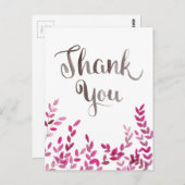 Dank u Waterverf Branches Briefkaart (Voorkant / Achterkant)