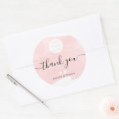 Dank u waterverf brushtroke logo media ronde sticker (Envelop)
